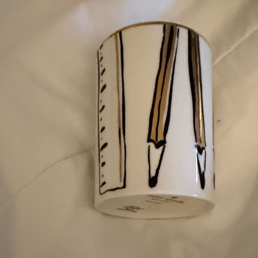 kate spade Black and Brown Pencil Design Pencil Ceramic Mug
